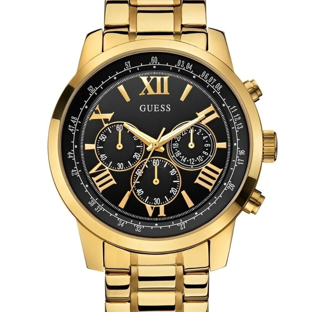 New Black and Gold-Tone Classic Chronograph Watch